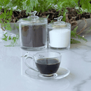 Jogo 4 Xícaras de Café Bird com Pires Cristal 80ml